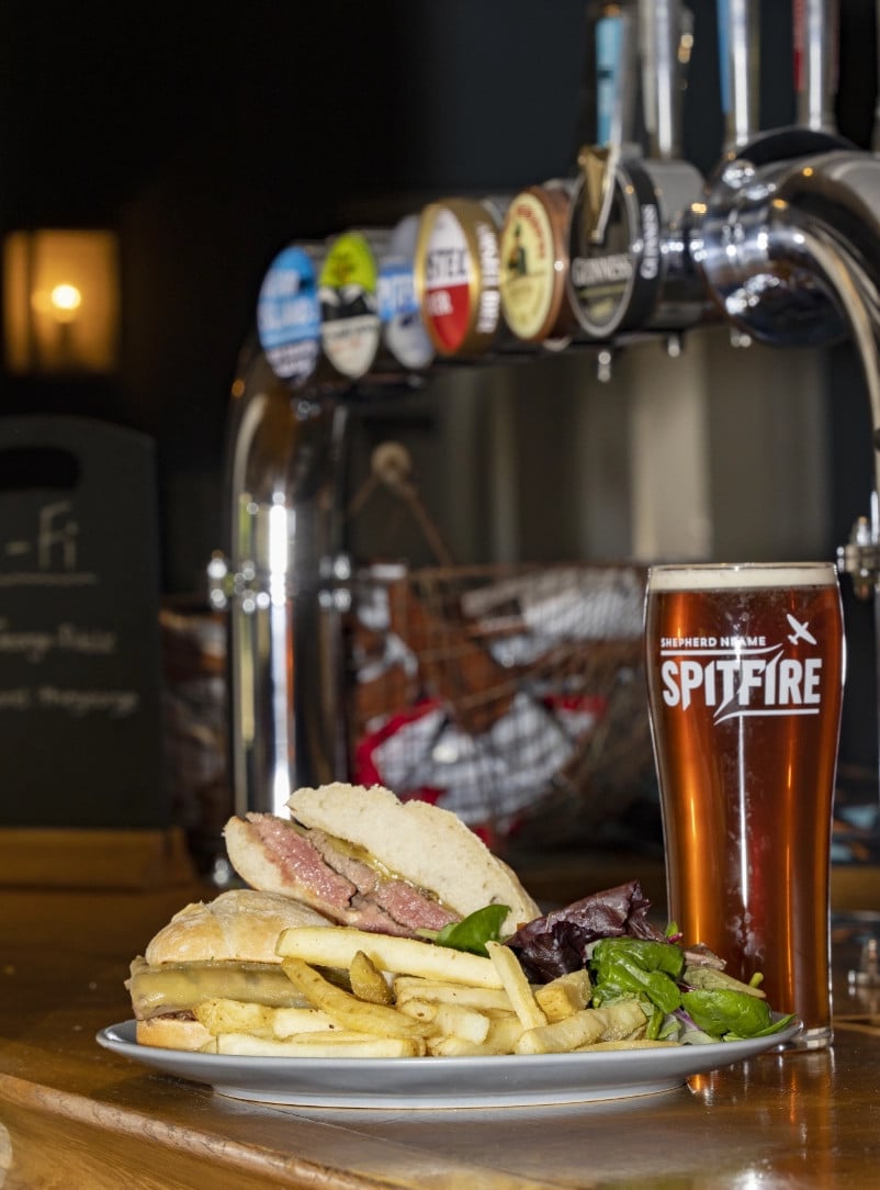 Spitfire Lager with a Meal