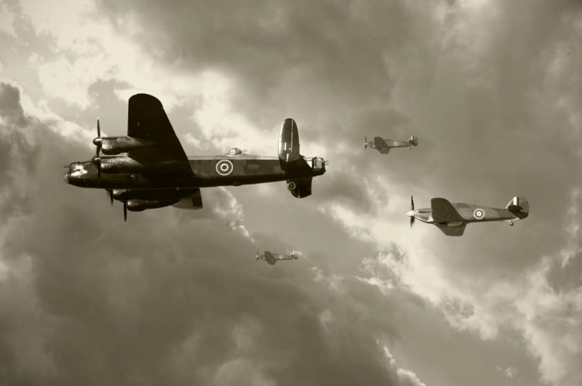 Spitfires Flying in Formation